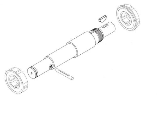 Lower Wheel Shaft Assembly for Hobart Meat Saw Fits Model 5013, 5213, 5313, 5413