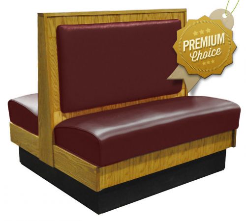 Burgundy double wood restaurant booth vinyl upholstered back &amp; seat (kea-814-d) for sale