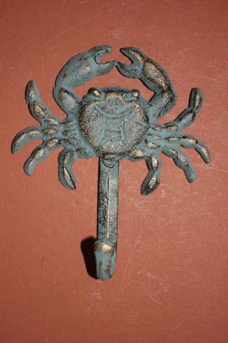 (12) CRAB, BL, WALL HOOKS, CRAB DECOR, SEAFOOD DECOR, NAUTICAL DECOR,SHELLFISN -