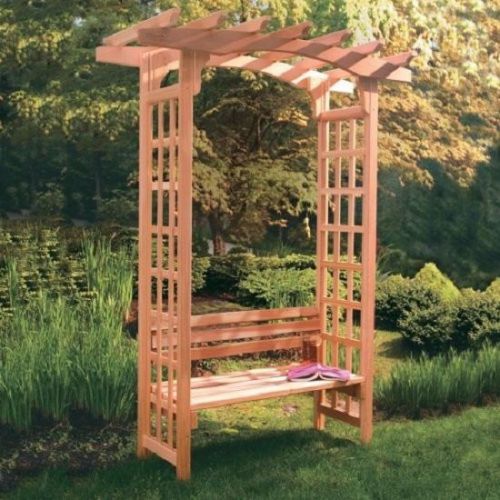 New! arboria astoria 7-ft. cedar pegola arbor with bench!! for sale