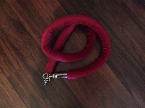 Crowd control stanchion queue barrier post 60&#034; red velvet rope for sale
