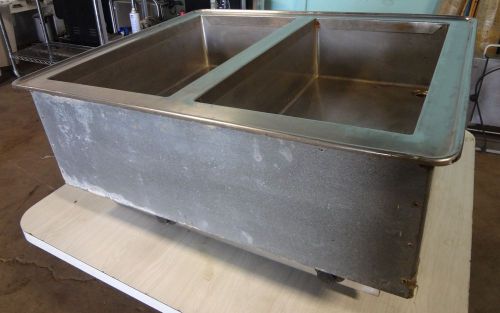 HD COMMERCIAL &#034;ATLAS METAL&#034; 2 WELLS STAINLESS STEEL HOT BUFFET DROP-IN INSERT