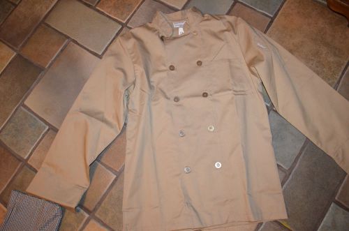 Chef works - ccba-kha-l - cyprus khaki chef coat lot 3 size small nwt $30 for sale