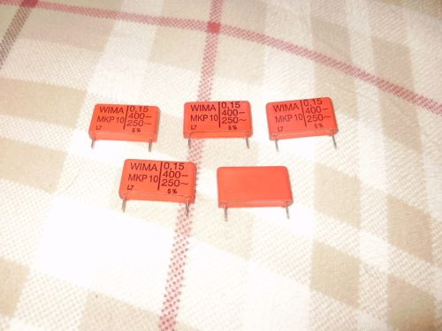 (QTY of 5) Wima MKP10 0.15uf 400V 5% Polypropylene CAPACITORS MKP1G031505B 22.5m