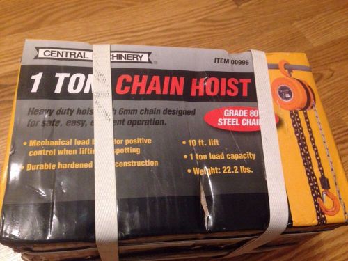 Central Machinery 1 Ton 1500lbs Chain Hoist ITEM-00996