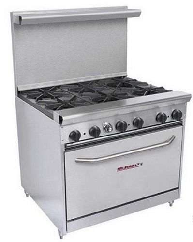 TRI-STAR COMMERCIAL 6 BURNER 36&#034; GAS RANGE WITH OVEN TSR-6-V