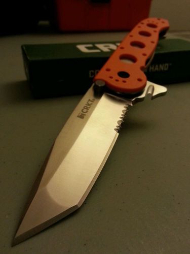 CRKT M16-14ZER Folder Emergency Rescue Knife Orange Handle EMT SAR Tanto + Pouch