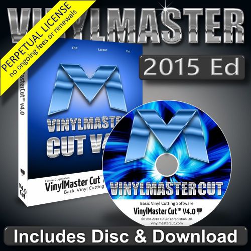 Easy to use vinyl cutter &amp; sign software 4 basic signs vinylmaster cut v4 +disc for sale