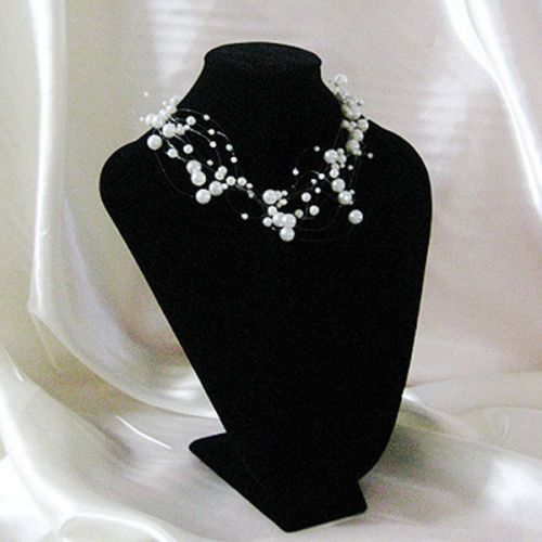 12&#034; black velvet necklace jewelry display choker bust for sale