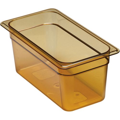 CAMBRO 1/3 GN HIGH HEAT FOOD PAN, 6&#034; DEEP, 6PK AMBER 36HP-150