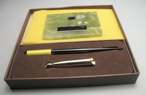 Excellent New Old Stock NIB Sheaffer G10 Onyx Base Desk Set w/ P6 Pen