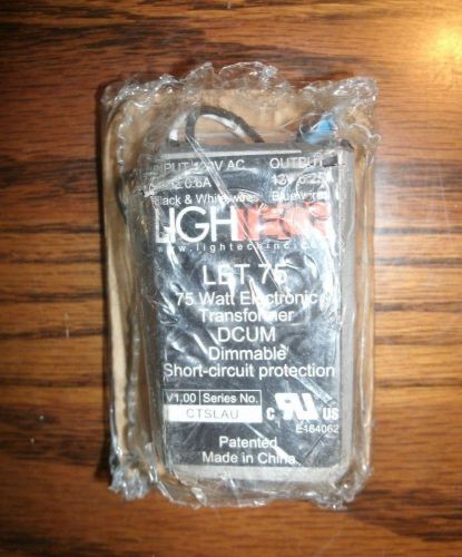 NEW LIGHTECH LET 75 WATT ELECTRONIC TRANSFORMER 110 TO 12 VOLT (UE6-1)