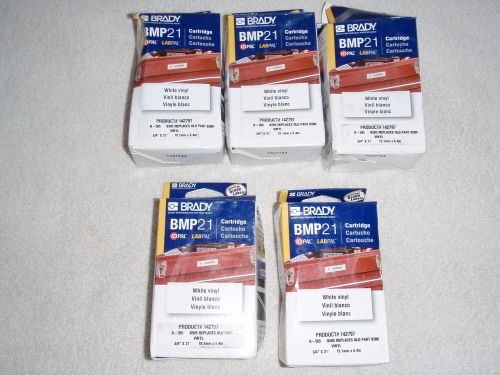 Brady m21-750-595-wt bmp21 tape b- 595 indoor/outdoor vinyl film size: 3/4&#034; x 21 for sale