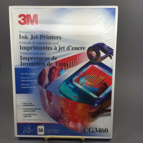 SEALED 3M CG3460 Transparency Film for Inkjet Printers 50 Count Box New Unopened