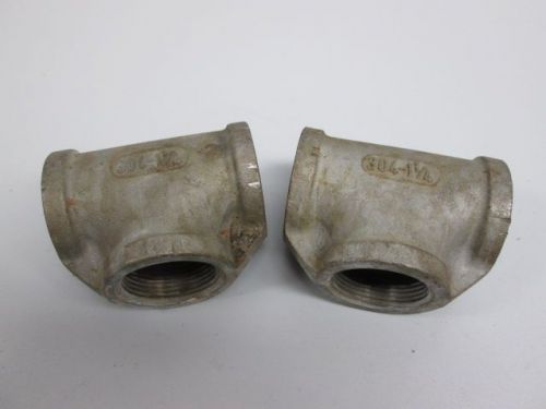 Lot 2 new 304-1-1/4 pipe tee fitting 1-1/4in npt steel d257183 for sale