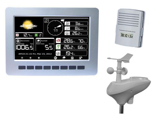 Wifi weather station with solar powered sensor wireless data upload data storage for sale