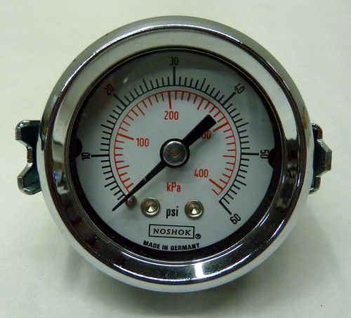 NOSHOK 0-60 PSI PRESSURE GAUGE 1/8&#034; NPT REAR BACK CONNECTION