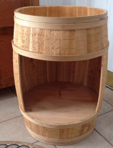 Cedar Display Barrel 18&#034; X 30&#034; With Cutout