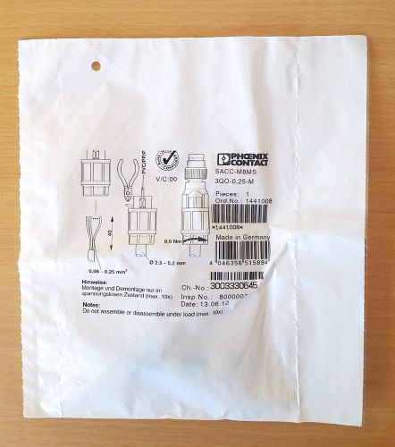 New Phoenix Contact Circular Metric Connectors SACC- M8MS-3QO-0,25-M