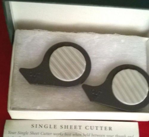 Levenger pair of single sheet cutters - gray for sale