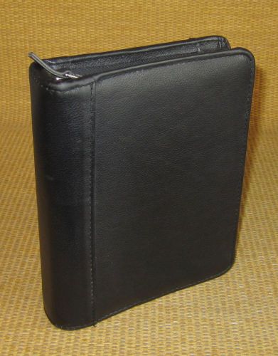 Compact 1.25&#034; rings | black leather franklin covey/quest zip planner/binder for sale