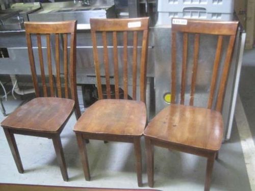 All wood high back chairs medium dark color brown for sale