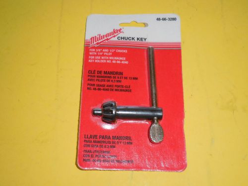 NEW 48-66-3280 MILWAUKEE CHUCK KEY FOR 3/8&#039; &amp; 1/2&#034; CHUCKS  , FREE SHIPPING!!!