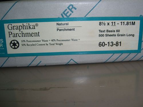 250 Sheets  Parchment Paper James River Graphika Natural 8-1/2” x 11” 60# Text