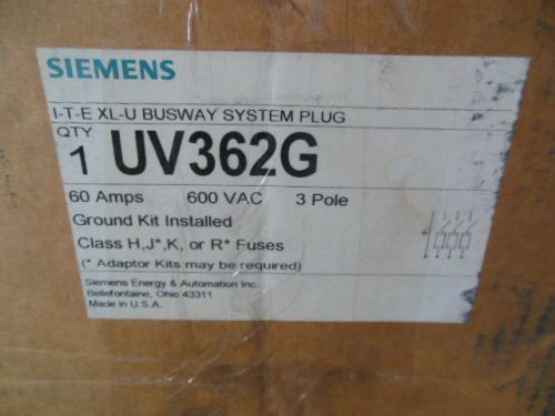 Ite siemens xlu busway plug, uv362g, bus, buss, bus duct, nib for sale