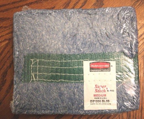 Rubbermaid Commercial D21206BL00 Super Stitch Blend Mop  Medium Blue NEW