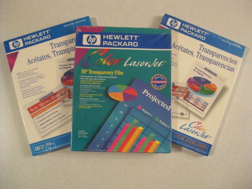 HP 3 sealed packs Color Laser Jet Transparency 50 sheets 8.5 x 11 sealed C2934A