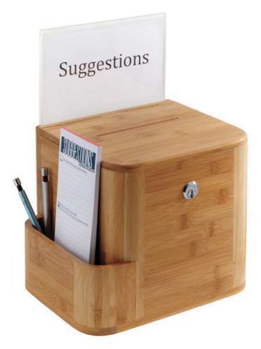 Safco Bamboo Suggestion Box Natural Office - 4237NA