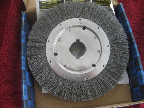 NEW USA 8&#034; CRIMPED WIRE WHEEL BRUSH , NARROW  FACE, 1 1/4&#034; ARBOR HOLE