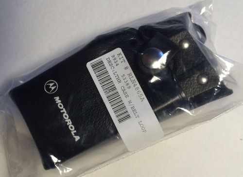 NWT Motorola Black Leather 2-Way Radio Carry Case With Belt Loop