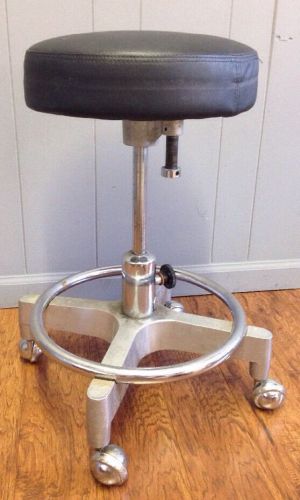 VTG Black Tattoo Dentist Doctor Stool Chair Stainless Rolling EUC Guitar Stool