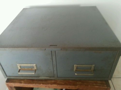 2 Drawer Metal Card Catalog File Cabinet Steelmaster Vintage Industrial