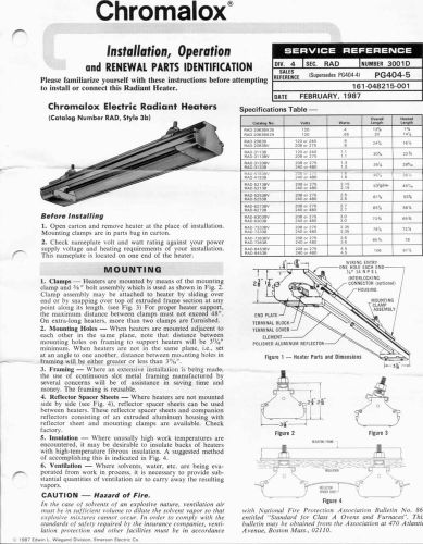 Chromalox RAD-5253B  Radiant Heater 240V 1800W