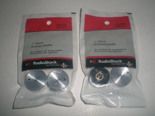 Knurled knobs 1&#034;  fits standard 1/4&#034; shafts lot of 2 packs ( 4 knobs ) for sale