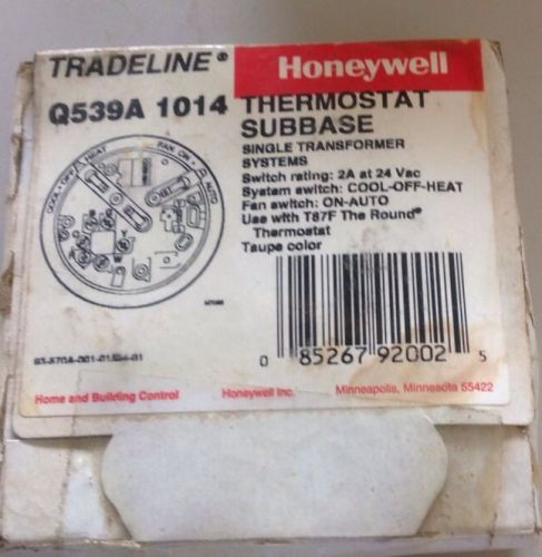 Honeywell Tradeline Q539A1014 Thermostat Subbase NIB