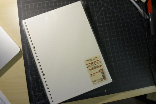 MUJI Moma Afforestation paper Loose-leaf A5 6mm ruled 20 holes 200 sheets