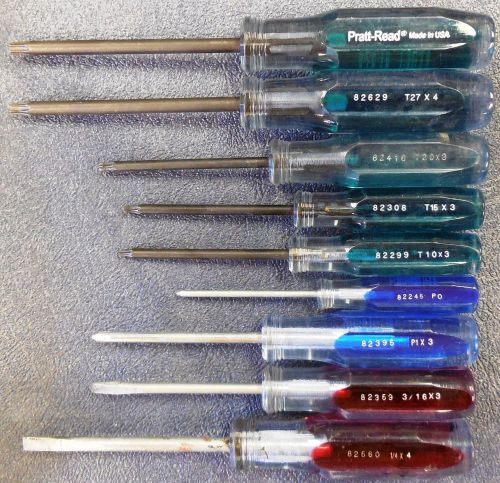 PRATT-READ Screwdriver and Torx Driver Set, 9 Pieces, Good Condition, USA