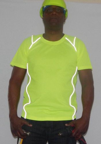 HIGH VIZ REFLECTIVE CONSTRUCTION, RUNNER, CYCLIST BREATHABLE YELLOW 2XL T-SHIRT