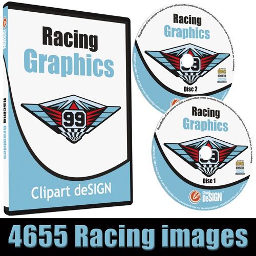 RACING GRAPHICS CLIPART-VINYL CUTTER PLOTTER RACE CAR IMAGES-VECTOR CLIP ART CD