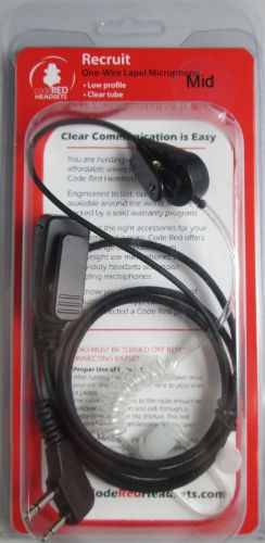 Code red crd20121 single wire mic w/ acoustic tube earpiece for midland radio for sale