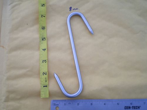 10 EXTRA HEAVY DUTY S. STEEL MEAT/POULTRY S HOOKS, 7&#034; X 8MM. W/2-1/4&#034; HOOK ENDS