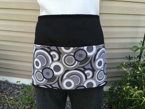 Black Circle + Dots Waitress Waist apron 3 pocket restaurant Classyaprons