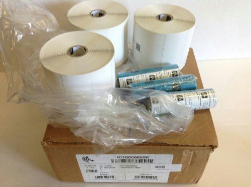 Zebra Z-Select Labels 3.5&#034;x1.5&#034; 3 roll 3 05319GS11007 ribbion KIT HC10000665K