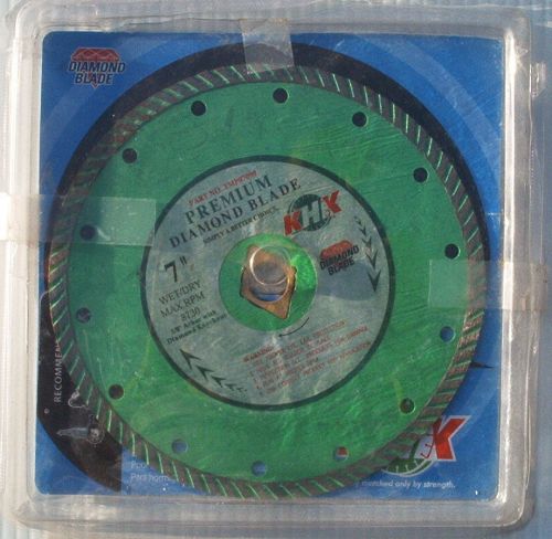 Khk 7&#034; premium diamond blade - wet/dry 5/8&#034; arbor - slightly used for sale