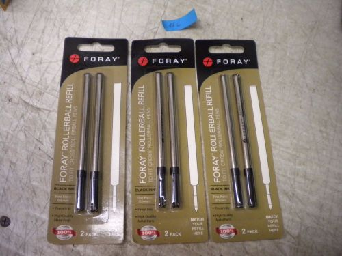 3 PACKS OF 2 FORAY INK REFILLS FOR CROSS ROLLERBALL PEN 6 TOTAL REFILLS 293-186