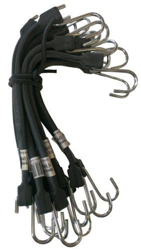 Kotap MBRS-10 EPDM Rubber 10-Inch Tie Down Strap, Black, 10-Piece